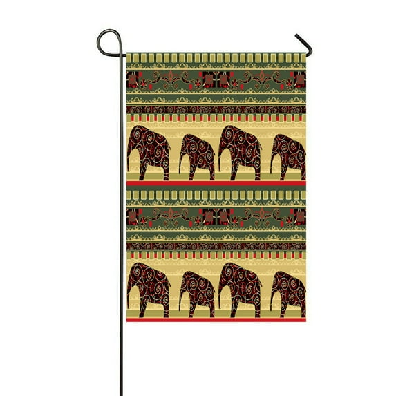 ABPHQTO African Style Elephant Home Outdoor Garden Flag House Banner Size 12x18 Inch