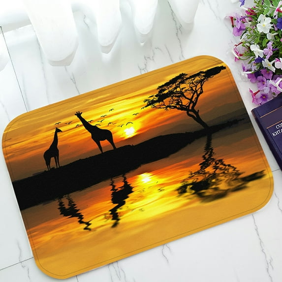 ABPHQTO African Sunset Doormat Entrance Rug Area Rug Floor Mat Home Decor 23.5x16.7 Inch