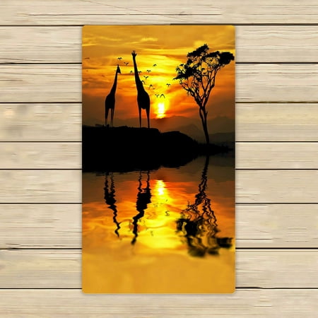 ABPHQTO African Sunset Towels Beach Bath Pool Sprot Travel Hand Spa Towel 16x28 Inch