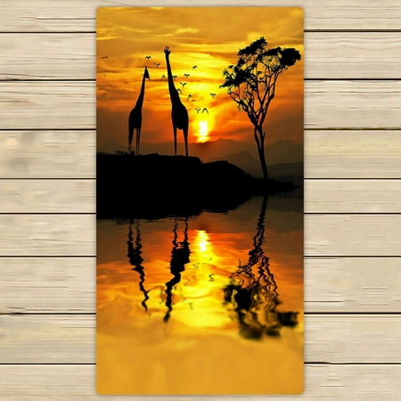 ABPHQTO African Sunset Towels Beach Bath Pool Sprot Travel Hand Spa Towel 30x56 Inch