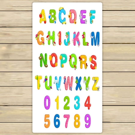 ABPHQTO Alphabet Set With Associate Objects And Number Towels,Beach Bath Pool Sprot Travel Hand Spa Towel 30x56 Inch