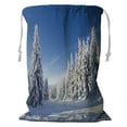 thumbnail image 1 of ABPHQTO Amazing Winter Landscape Snow Blue Sky Storage Basket Laundry Bag with Drawstring 18x24 Inch, 1 of 3