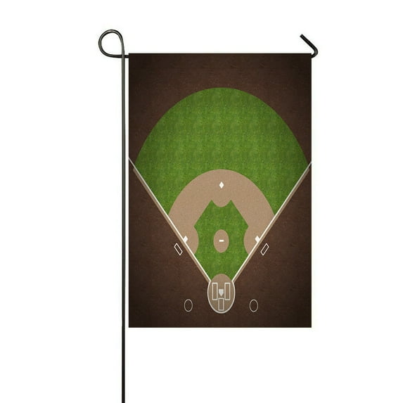 ABPHQTO American Baseball Field Grass Gravel Home Outdoor Garden Flag House Banner Size 12x18 Inch