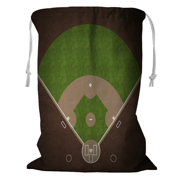 ABPHQTO American Baseball Field Grass Gravel Storage Basket Laundry Bag with Drawstring 24x32 Inch