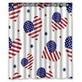 thumbnail image 1 of ABPHQTO American Flag Hearts Pattern Waterproof Polyester Shower Curtain and Hooks For Home Decor 60x72 Inch, 1 of 1