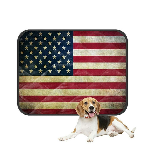 ABPHQTO American Flag Pet Dog Cat Bed Pee Pads Mat Cushion Potty Dogsblankets Crate Bed Kennel 36x48 inch