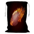 thumbnail image 1 of ABPHQTO American Football Ball In Fire Storage Basket Laundry Bag with Drawstring 24x32 Inch, 1 of 3