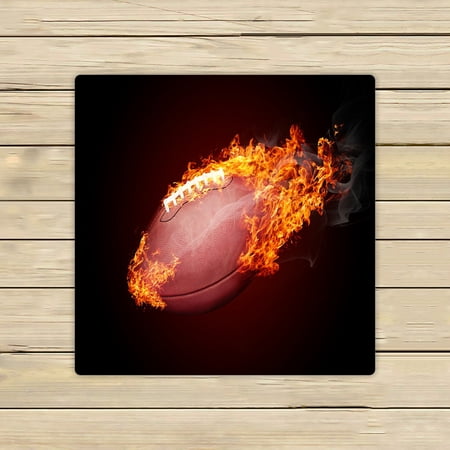 ABPHQTO American Football Ball In Fire Towels,Beach Bath Pool Sprot Travel Hand Spa Towel 13x13 Inch