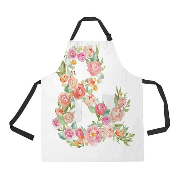 ABPHQTO Ampersand Flowers Apron Home Kitchen Apron with Pockets