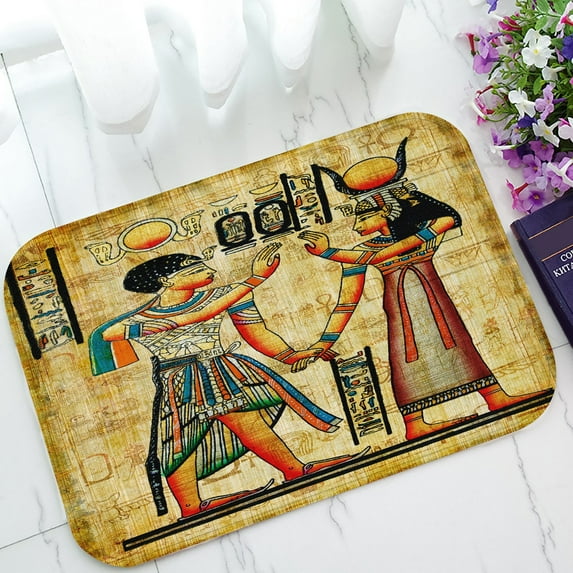 ABPHQTO Ancient Egyptian Papyrus Doormat Entrance Rug Area Rug Floor Mat Home Decor 23.5x16.7 Inch