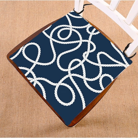 ABPHQTO And White Tangled Marine Ropes Pattern Chair Pad Seat Cushion Chair Cushion Floor Cushion Two Sides Printing 16x16 Inch