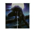 thumbnail image 1 of ABPHQTO Angry Werewolf Night Forest Japanese Noren Curtain Doorway Door Window Treatment Curtains Cotton Linen Curtain 105x120 cm, 1 of 1