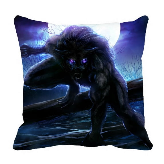 ABPHQTO Angry Werewolf Night Forest Pillow Case Pillow Cover Pillow Protector Two Sides For Couch Bed 20x20 Inch