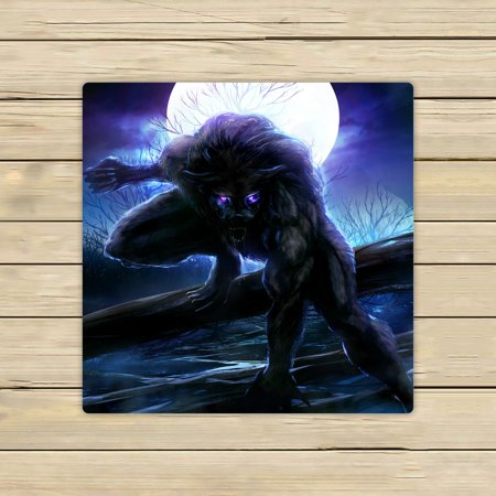 ABPHQTO Angry Werewolf Night Forest Towels Beach Bath Pool Sprot Travel Hand Spa Towel 13x13 Inch