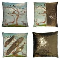 thumbnail image 1 of ABPHQTO Animals And Tree Bunch Reversible Mermaid Sequin Pillow Case Home Decor Cushion Cover 16x16 Inch, 1 of 2