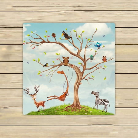 ABPHQTO Animals And Tree Bunch Towels,Beach Bath Pool Sprot Travel Hand Spa Towel 13x13 Inch