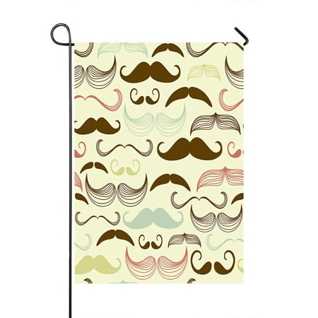 ABPHQTO Art Deco Mustache Pattern Retro Style Home Outdoor Garden Flag House Banner Size 28x40 Inch