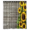 thumbnail image 1 of ABPHQTO Autumn Sunflowers Wooden Board Waterproof Polyester Shower Curtain and Hooks For Home Decor 60x72 Inch, 1 of 1