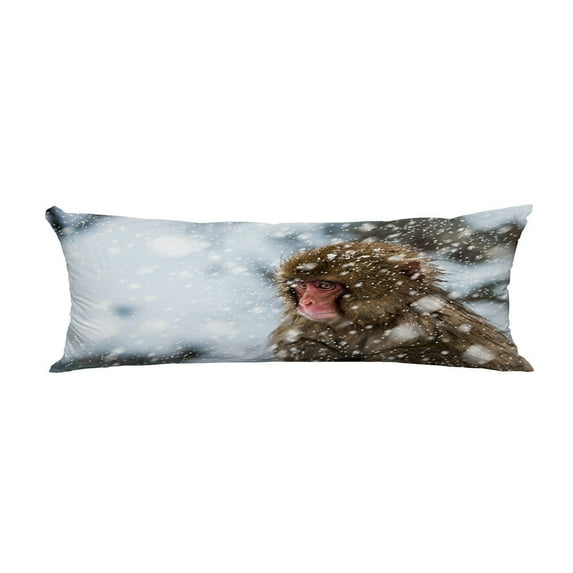 ABPHQTO Baby Snow Monkey Macaca Fuscata Snowstorm Body Pillow Covers Pillow Case Protector Pillowcase 20x60 Inch