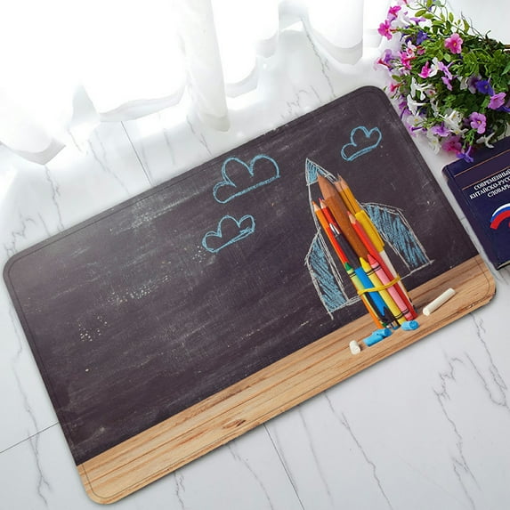 ABPHQTO Back To School Rocket Made From Pencils Doormat Entrance Rug Area Rug Floor Mat Home Decor 23.5x16.7 Inch