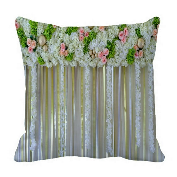 ABPHQTO Backdrop Wedding Pillow Case Pillow Cover Pillow Protector Two Sides For Couch Bed 18x18 Inch