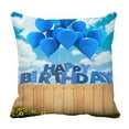 thumbnail image 1 of ABPHQTO Balloons Happy Birthday Garden Fence Pillow Case Pillow Cover Pillow Protector Two Sides For Couch Bed 18x18 Inch, 1 of 1