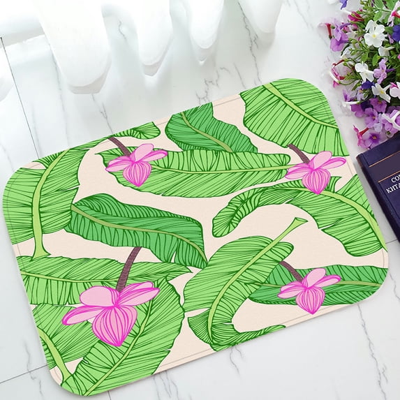 ABPHQTO Banana Leaf Doormat Entrance Rug Area Rug Floor Mat Home Decor 23.5x16.7 Inch