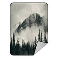 thumbnail image 1 of ABPHQTO Banff National Park Foggy Mountains Forest Canada Fleece Blanket Fleece Back Throw Blanket 58x80 Inch, 1 of 1