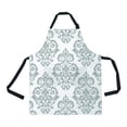 thumbnail image 1 of ABPHQTO Baroque Gray White Texture Floral Ornament Apron Home Kitchen Apron with Pockets, 1 of 2