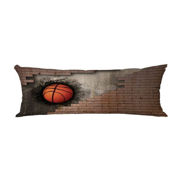 ABPHQTO Basketball Embedded In A Brick Wall Body Pillow Covers Pillow Case Protector Pillowcase 20x60 Inch