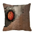 thumbnail image 1 of ABPHQTO Basketball Embedded In A Brick Wall Pillow Case Pillow Cover Pillow Protector Two Sides For Couch Bed 20x20 Inch, 1 of 1