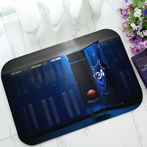 ABPHQTO Basketball Locker Room Spotlight Ball Locker Doormat Entrance Rug Area Rug Floor Mat Home Decor 23.5x16.7 Inch