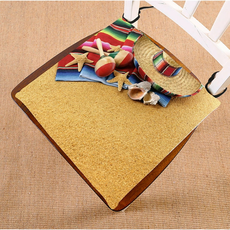 ABPHQTO Beach Sombrero Straw Hat Serape Blanket Starfish Seashells Maracas Chair Pad Seat Cushion Chair Cushion Floor Cushion Two Sides Printing 20x20