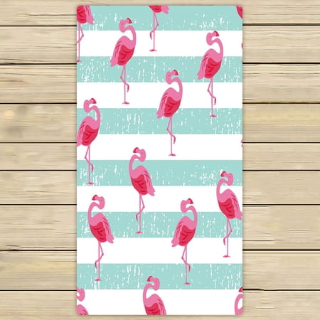ABPHQTO Beachy Flamingo Towels,Beach Bath Pool Sprot Travel Hand Spa Towel 30x56 Inch