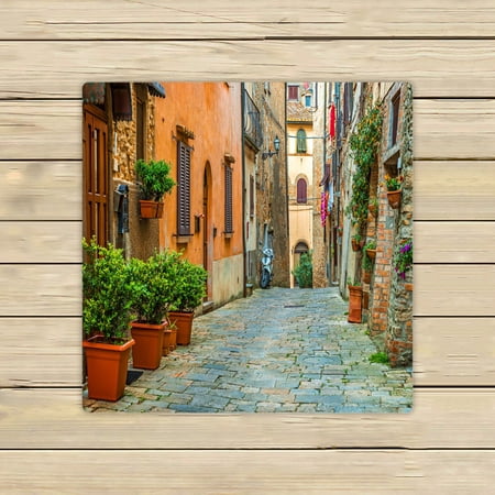ABPHQTO Beautiful Alley In Tuscany Old Town Italy Towels,Beach Bath Pool Sprot Travel Hand Spa Towel 13x13 Inch