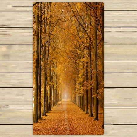 ABPHQTO Beautiful Autumn Lane In The Forest Towels,Beach Bath Pool Sprot Travel Hand Spa Towel 30x56 Inch