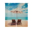 thumbnail image 1 of ABPHQTO Beautiful Beach Chairs On The Sandy Beach Near The Sea Japanese Noren Curtain Doorway Door Window Treatment Curtains Cotton Linen Curtain 85x90 cm, 1 of 1