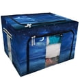 thumbnail image 1 of ABPHQTO Beautiful Night Sky Open Sea Storage Bag Clear Window Storage Bins Boxes Large Capacity Foldable Stackable Organizer With Steel Metal Frame For Bedding,Clothes,Closets, Bedrooms, 1 of 3
