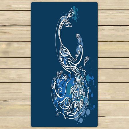 ABPHQTO Beautiful Peacock Towels,Beach Bath Pool Sprot Travel Hand Spa Towel 30x56 Inch
