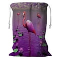 thumbnail image 1 of ABPHQTO Beautiful Pink Flamingos Water Lilies Violet Sky Storage Basket Laundry Bag with Drawstring 24x32 Inch, 1 of 3