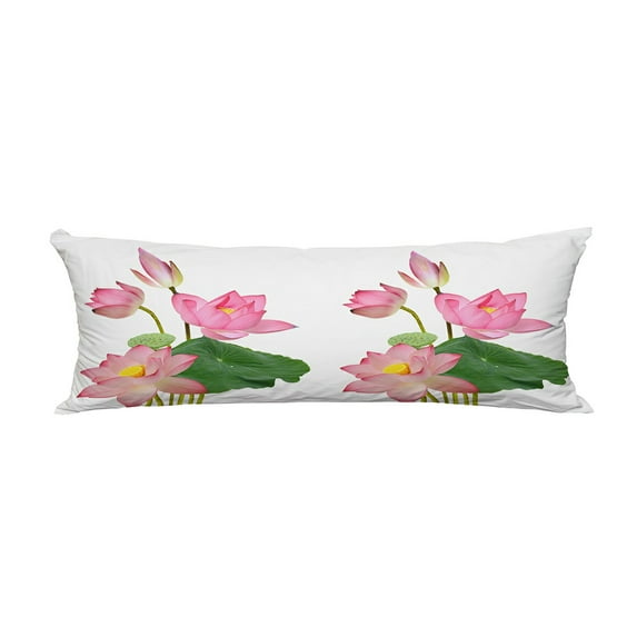 ABPHQTO Beautiful Pink Lotus Flower Bouquet Isolated On White Body Pillow Covers Pillow Case Protector Pillowcase 20x60 Inch