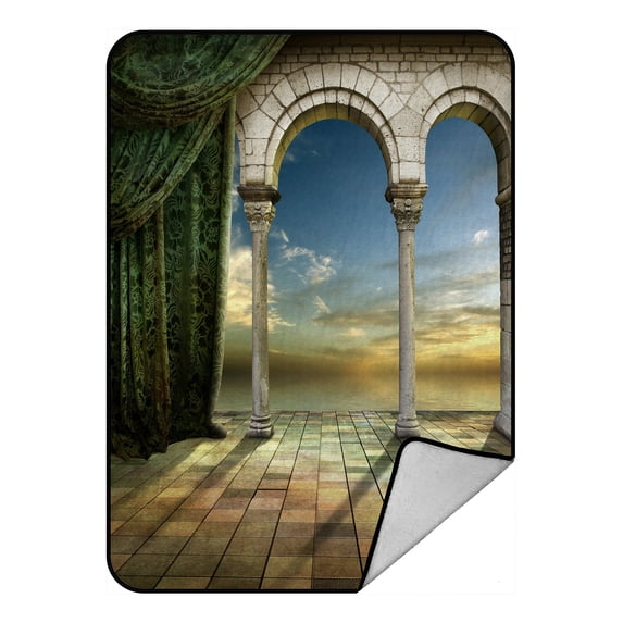 ABPHQTO Beautiful Romantic Place With View Of Sunset Fleece Blanket Fleece Back Throw Blanket 58x80 Inch
