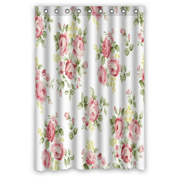 ABPHQTO Beautiful Rose Flower Pattern Little Floral Bouquet Waterproof Polyester Shower Curtain and Hooks For Home Decor 48x72 Inch