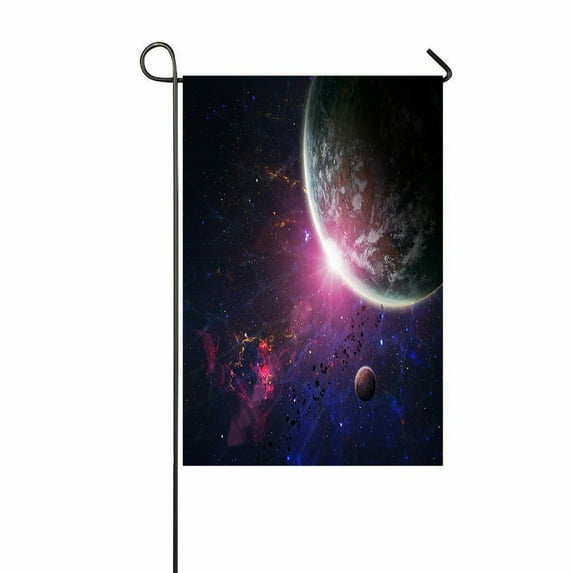 ABPHQTO Beautiful Space Elements Furnished By Nasa Home Outdoor Garden Flag House Banner Size 12x18 Inch
