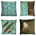 thumbnail image 1 of ABPHQTO Beautiful Summer Daisies Flowers Reversible Mermaid Sequin Pillow Case Home Decor Cushion Cover 18x18 Inch, 1 of 2
