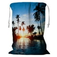 thumbnail image 1 of ABPHQTO Beautiful Sunset At A Beach Resort In The Tropics Storage Basket Laundry Bag with Drawstring 18x24 Inch, 1 of 3