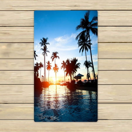 ABPHQTO Beautiful Sunset At A Beach Resort In The Tropics Towels Beach Bath Pool Sprot Travel Hand Spa Towel 16x28 Inch