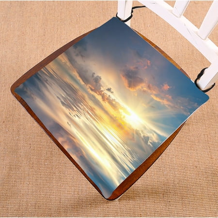 ABPHQTO Beautiful Sunset Over Sea Reflection In Water Clouds Sky Chair Pad Seat Cushion Chair Cushion Floor Cushion Two Sides Printing 20x20 Inch
