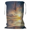 thumbnail image 1 of ABPHQTO Beautiful Sunset Over Sea Reflection In Water Clouds Sky Storage Basket Laundry Bag with Drawstring 18x24 Inch, 1 of 3