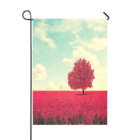 ABPHQTO Beautiful Tree In A Pretty Field Home Outdoor Garden Flag House Banner Size 28x40 Inch